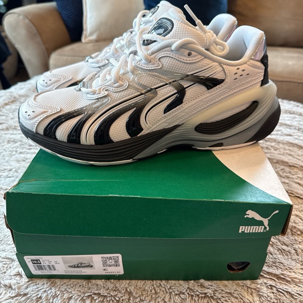 Brand New Men’s Puma Inverse Generate White and Black Sneakers